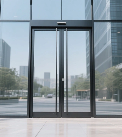 Porte pivotante à axe central